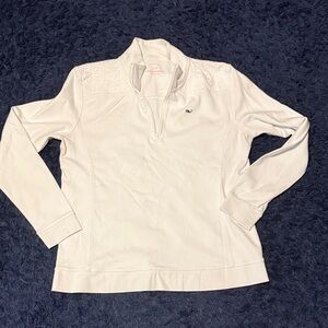 Vineyard Vines White Quarter-Zip Pullover